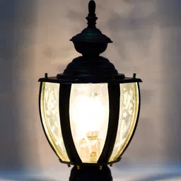 volt light L03 Mini MAT Black Curve Glass Clear/Frosted Flower Design Gate Light for (Home/Hotel/Garden/Lawn/Balcony/Corridor,Boundary Wall,Garden) B22 Pack... Gate Light Outdoor Lamp image 3