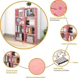 youcopia Plastic PVC 7-8-9 Shelf Book Organizer/Shoe/Chappal/Book/Clothes Rack Plastic Open Book Shelf image 3