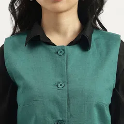 united colors of benetton Solid Women Waistcoat image 5