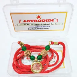 astrodidi Mithun Rashi Kavach Locket / Gemini Zodiac Sign Pendant Kawach Brass Agate Brass, Crystal Pendant image 2