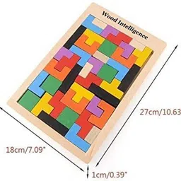 ntz Wooden Brain Teaser Jigsaw Puzzle Russian Building Block Montessori image 3