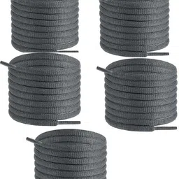 Vinylzone 5 Pair Dark Grey Oval Shoes laces Half Round 1/4" Athletic ShoeLaces Shoe Lace-image-14