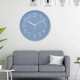 random Tic Toc Blue Plastic Wall Clock image 1
