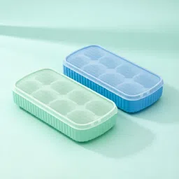 flynhigh 2pcs 8 big Cavity Pop Up Ice Cube Trays for Freezer with Lid 100% BPA Free B52 Multicolor Silicone Ice Cube Tray-picture-26