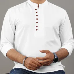 rafson Men Solid Cotton Blend Straight Kurta-picture-19