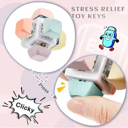 geggal 6-in-1 Colorful Keyboard Fidget Toy for Adults – Stress Relief Keychain image 4