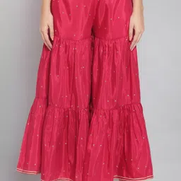 Women Regular Fit Pink Viscose Rayon Trousers-picture-17