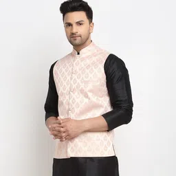 kaifoo Men Woven Design Nehru Jacket image 3