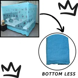 sr enterprise Flower Design Blue (6x7) HDPE - High Density Poly Ethylene Washable Adults Mosquito Net image 5