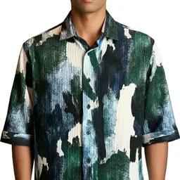 human dream Men Regular Fit Printed Spread Collar Casual Shirt-picture-22