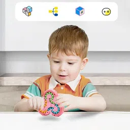 countrylink Triangle Rotating Beans Puzzle Stress Relief Fidget Spinner, Color Matching Toy image 5