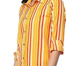 sayesha Women Regular Fit Striped Button Down Collar Casual Shirt image 2