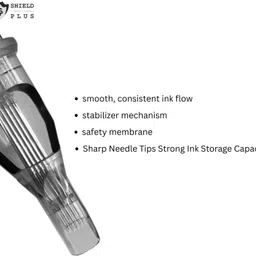 shield plus 7SERM Tattoo Cartridge Needle (5 Pcs) Disposable & Sterile Curved Magnum Disposable Magnum Shader Tattoo Needles image 2