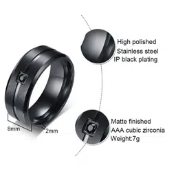 MEENAZ Matt-Finished Cubic Zirconia Finger Ring image 3