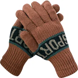 sfab Solid, Self Design, Printed Winter Men Gloves image 4