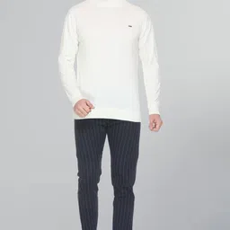 godfrey Men Solid High Neck White Sweater image 5