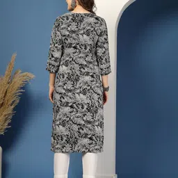 ahmi Women Printed Viscose Rayon Straight Kurta image 2