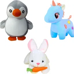 Cute soft toy set of 3- Penguin, Unicorn, Rabbit/toys for kids & gifting - 25 cm-image-6