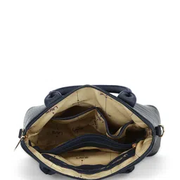 Lavie Navy Blue Textured Structured Handheld Bag image 5