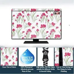 AAVYA UNIQUE FASHION AUF 2 layer dust proof smart LED LCD TV cover for 32 inch LED::LCD::LED Monitor- AUFLED_32inchRedFlower_01-picture-23
