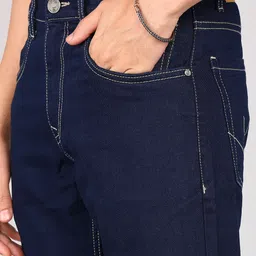 wrogn Men Slim Mid Rise Blue Jeans image 5