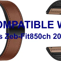 ACM WSM28P20BRGL2554 Pack of 2 Watch Strap Leather Magnetic Silicone 20mm for |Zebronics Zeb-Fit850ch 2022 Smartwatch (Brown/Gold) Smart Watch Strap-picture-36