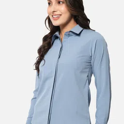 all ways you Women Regular Fit Solid Spread Collar Casual Shirt image 3