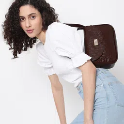 KLEIO Vegan Croco Textured Shoulder Bag image 1