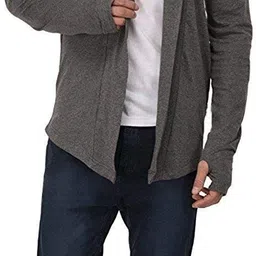 glampanda Men Longline Full Sleeve Grey Shrug image 4