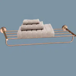evanex VITA Rose Gold Wall Mounted Towel Rack | Space Saving Towel Holder | 25 inch 5 Bar Towel Rod image 3
