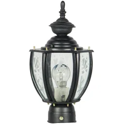 volt light L03 Mini MAT Black Curve Glass Clear/Frosted Flower Design Gate Light for (Home/Hotel/Garden/Lawn/Balcony/Corridor,Boundary Wall,Garden) B22 Pack... Gate Light Outdoor Lamp image 2