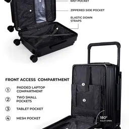 Nasher Miles Black Hard-Sided Suitcase Trolley Bag image 5