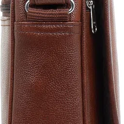 gold sky Men Brown Messenger Bag - Extra Spacious image 5