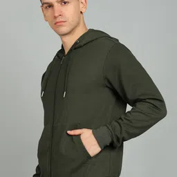 adyavastram Men Full Sleeve Solid Hooded Sweatshirt image 4