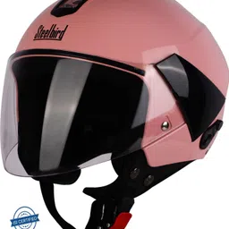 steelbird SBH-5 TRIPLE NINE BABY PINK OPEN FACE 580 MM Motorsports Helmet image 1