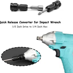 uptodatetools 1/2 Inch Square 1/4 Inch Drill Chucks Adaptor Conversion Impact Ratchet Wrench Socket Set image 2