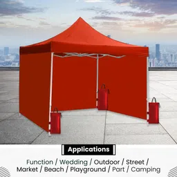 ab sab Portable Foldable Gazebo Tent Display-6.5X6.5 ft White Fabric Gazebo Tent - For 5 person image 5