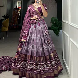 mitrabiz Self Design Semi Stitched Lehenga Choli image 4