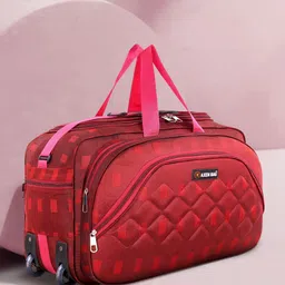 tahafashion 50 L Strolley Duffel Bag - Unisex Expandable Waterproof Lightweight 50 L Travel Duffel Bag with 2 Wheels - Red - Regular Capacity-picture-18