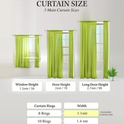 urban arts 213 cm (7 ft) Door Polyester Room Darkening Curtain (Pack Of 2) image 3