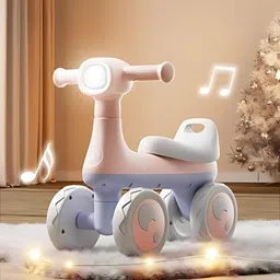 amberz Balance Bike Baby Ride-On Toy with LED Headlight, Music Feature for Kids 1-3 Yrs KB-084 Tricycle-picture-34