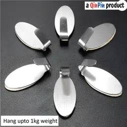qinpin Wall Mount Steel Hooks for Lightweight Items Up to 1kg Hook 1 image 2