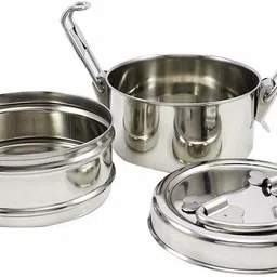 aerobix Stainless Steel Traditional Tiffin Box, Lunch Box, Clip Carrier 2 Containers 2 Containers Lunch Box image 2