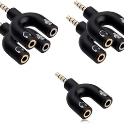 LipiWorld Black 3.5mm Audio Jack to Headphone Microphone Splitter Converter Adaptor Jack (5 PCS) Phone Converter-picture-16
