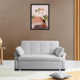febonic Fornia Fabric 3 Seater Pull Out Sofa Cum Bed In Light Grey Colour-picture-11