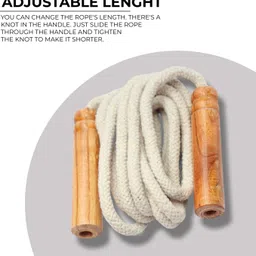 ug sports Jumping/Skipping Rope with Wooden Handle for Weight Loss, Gym For Men & Women - Brown image 2