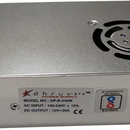 GoodsBazaar Led Indicator 12 Volt / 20 Amp DC Output Power Supply Metal Case Type Power LED 240 Watts Server PSU with 9 SATA Cables image 3