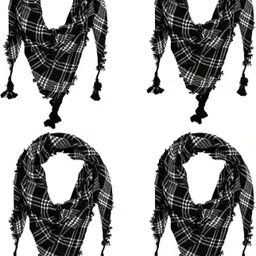 namal Printed Cotton Blend Men Black, White Fancy Scarf, Scarf, Bluetooth Scarf, Stole-picture-21