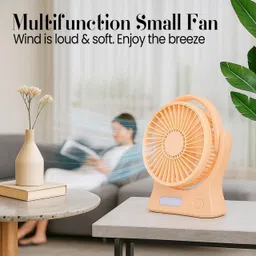 fillins Rechargeable Mini Desk Fan with 5-6 Hrs Backup, Type-C Charging & 90° Adjustable 6 mm Table Fan image 4