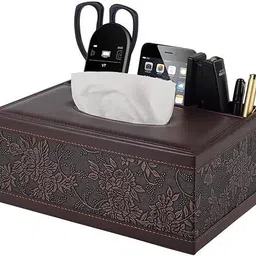 aordey Tissue Paper Holder Box Tissue Box Holder PU Leather Facial Tissues Organizer For Home Office Paper Dispenser-picture-22